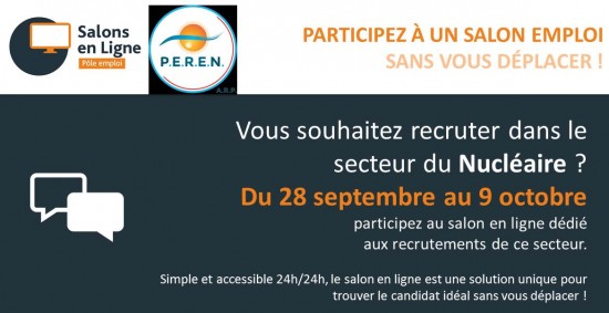 Forum emploi nucléaire régional virtuel du 28 Septembre au 09 Octobre 2020